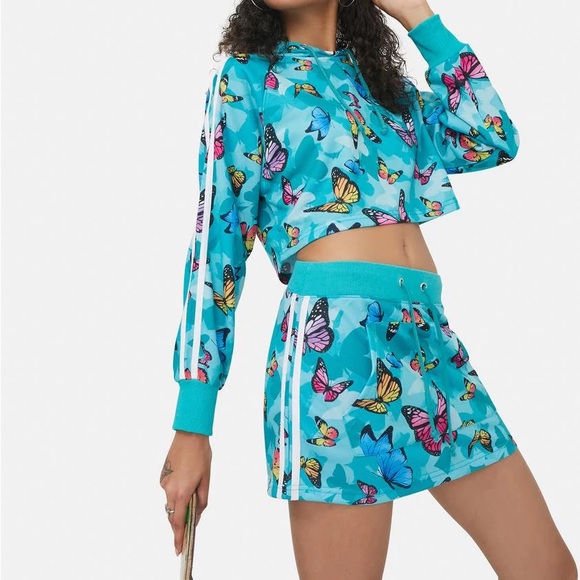 Delia’s by Dolls Kill Teal & Butterfly Drawstring Skirt Ladies XXS - Picture 4 of 7